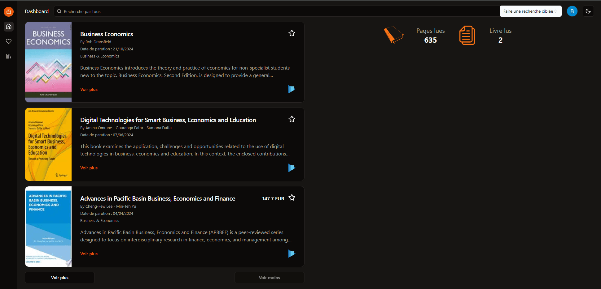 dashboard home page
